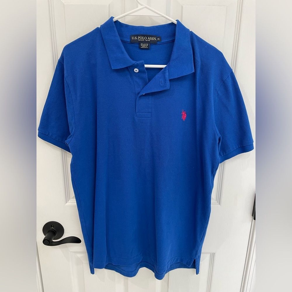 US Polo Association Royal Blue 100% Cotton Collared Polo Men’s Size M